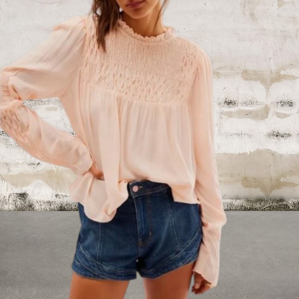 Free People NWT Smocked In Time Top Size Medium